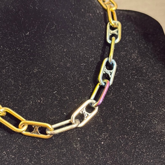 LIMITED LOUIS VUITTON BIG Multicolor Chain Link Necklace - Picture 3 of 10